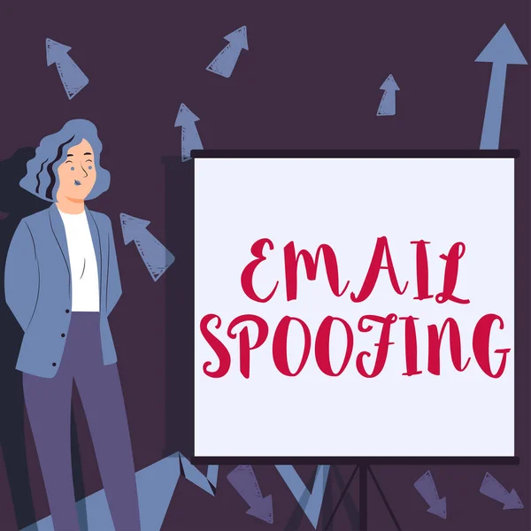 Handschriftlicher Text Mail Spoofing Geschäftsübersicht Sichern Den Zugriff Und Den — Stockfoto