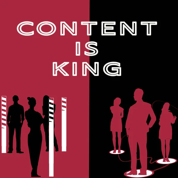 Text caption presenting Content Is King, Concept meaning Content is the heart of todays marketing strategies