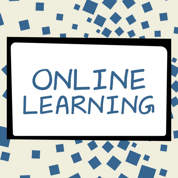 Conceptual Caption Online Learning Business Show Larning Допомогою Інтернету Комп — стокове фото