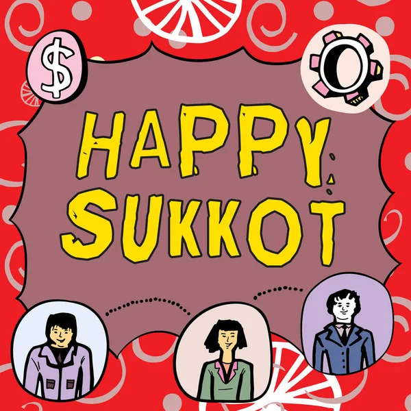 Inspiração Mostrando Sinal Happy Sukkot Ideia Negócio Irlanda Celebração Verde — Fotografia de Stock