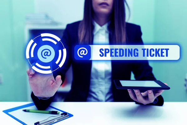 Escribir Mostrando Texto Speeding Ticket Concepto Que Significa Prueba Psicológica — Foto de Stock