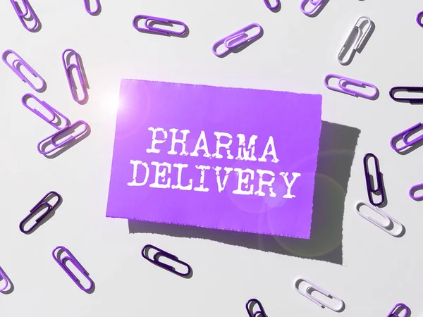 Texto Escritura Mano Pharma Delivery Enfoque Negocios Que Recibe Sus —  Fotos de Stock