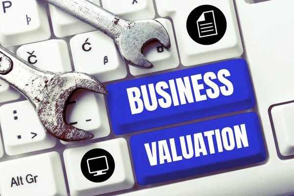Handschrift Business Valuation Conceptuele Foto Die Economische Waarde Van Een — Stockfoto