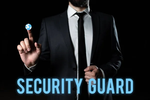 Inspiracja Pokazująca Znak Security Guard Narzędzia Internet Concept Używane Zarządzania — Zdjęcie stockowe