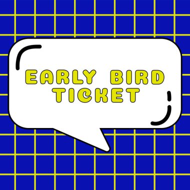 Kavramsal ekran Erkenci Kuş Bileti, İş Konsepti Normal fiyatına satışa çıkmadan önce bilet almak