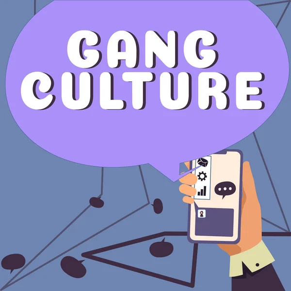 Exibição Conceitual Gang Cultura Palavra Escrito Organização Particular Criminosos Grupo — Fotografia de Stock