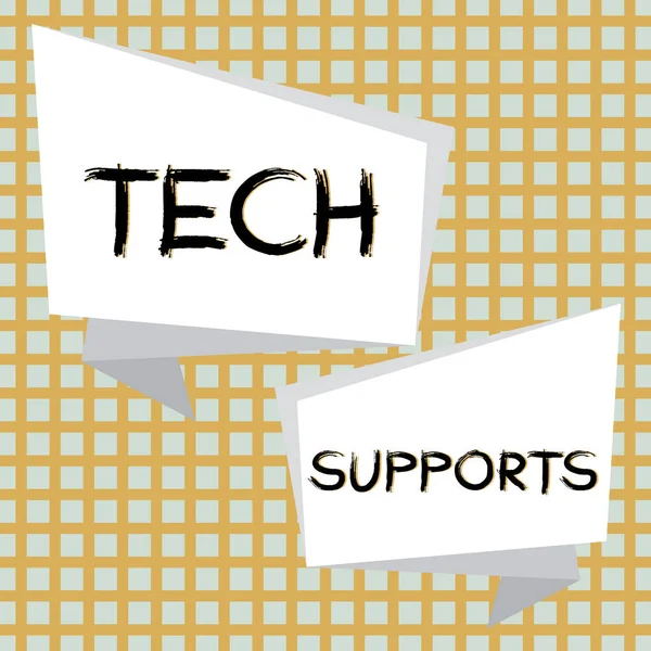 Bildunterschrift Technische Unterstützung Geschäftsübersicht Hilfe Durch Techniker Online Oder Call — Stockfoto