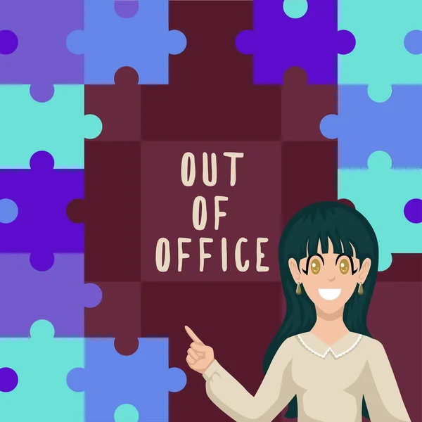 Text Ukazující Out Office Business Showcase Mimo Práci Nikdo Podnikání — Stock fotografie