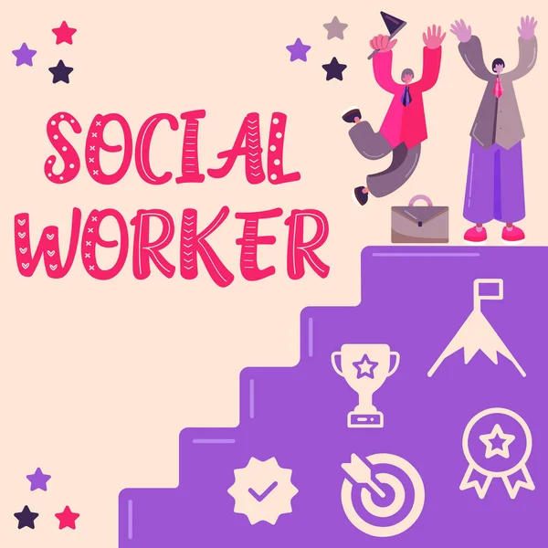 Conceptuele Weergave Social Worker Conceptuele Foto Bijstand Van Mensen Met — Stockfoto
