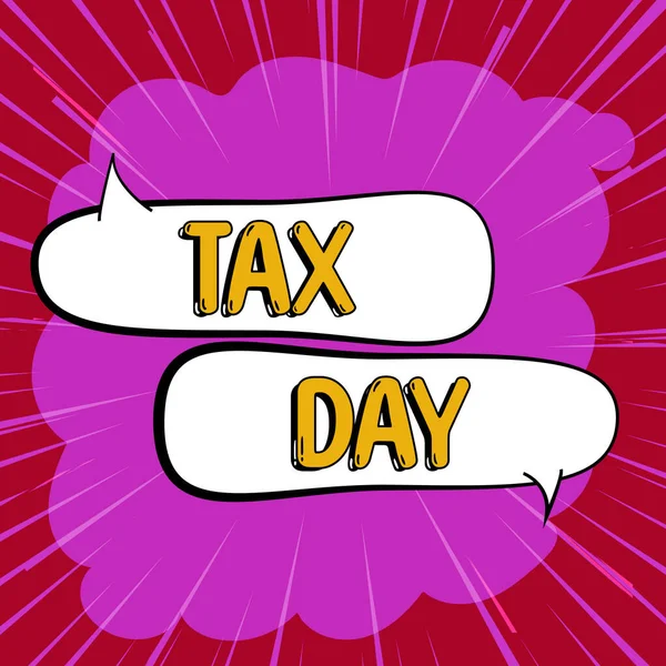 標識表示日のインスピレーション 個人所得税が返す時間の営業アイデア口語 — ストック写真