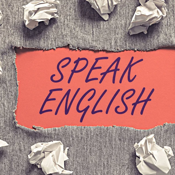 Wyświetlanie Koncepcyjne Mów Angielsku Pomysł Biznes Ucz Się Innego Języka — Zdjęcie stockowe