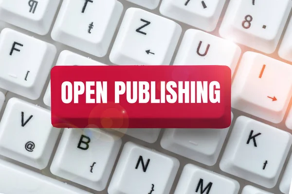 Conceptual Caption Open Publishing Business Concept Online Access Many Public — Stock Photo, Image