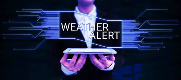 Text Zobrazující Inspiraci Upozornění Počasí Slovo Napsáno Urgentní Varování Stavu — Stock fotografie