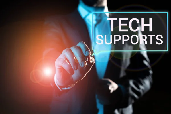 Handskrift Text Tech Supports Business Approach Hjälp Ges Tekniker Online — Stockfoto