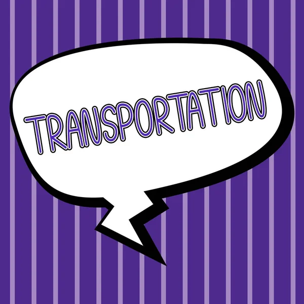 Tekst Pisma Ręcznego Transport Word Środki Transportu Osób Towarów System — Zdjęcie stockowe