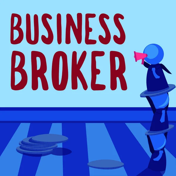 Psaní Zobrazeného Textu Business Broker Business Idea Publikování Zkráceného Obsahu — Stock fotografie