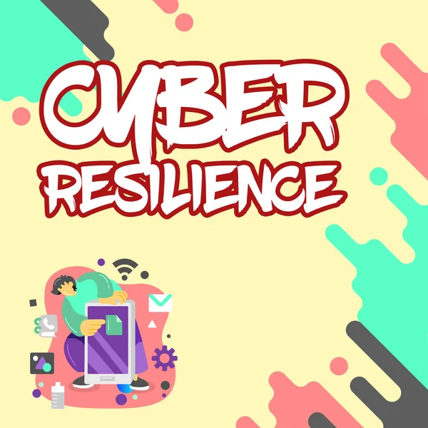Legenda Texto Apresentando Cyber Resilience Medida Visão Geral Negócio Quão — Fotografia de Stock