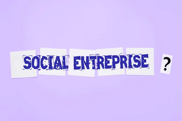 Text showing inspiration Social Enterprise, Business idea Business that makes money in a socially responsible way