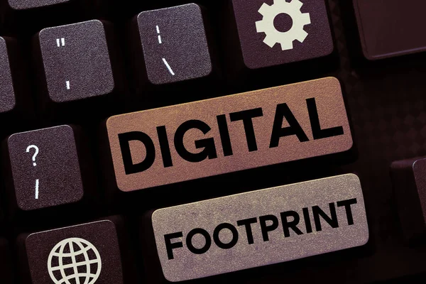 Internet Concept Zeigt Digitalen Fußabdruck Und Nutzt Digitale Technologie Den — Stockfoto