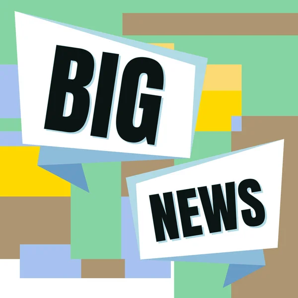 Kézírás Szöveg Big News Business Showcase Ismerete Akciók Még Senki — Stock Fotó