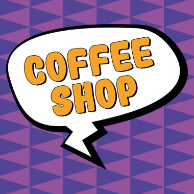 Kısa mesajlar, kahve dükkanı, küçük gayri resmi restorana yazılmış kahve ve hafif içecekler.