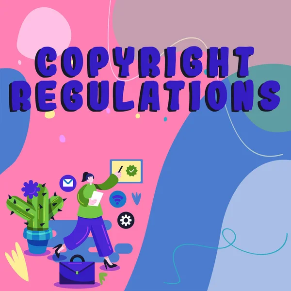 Handschrift Copyright Regulations Concept Betekent Dat Het Recht Dat Oorspronkelijke — Stockfoto