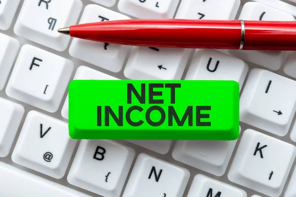 Conceptual Caption Net Income Concept Meaning Gross Income Remaining All — Stock Photo, Image