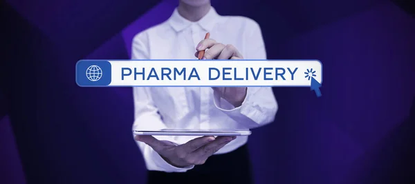 Handschriftlicher Text Pharma Delivery Konzeptfoto Mit Dem Sie Ihre Rezepte — Stockfoto