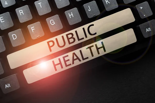 Ruční Psaní Znamení Veřejné Zdraví Obchodní Přístup Podpora Zdravého Životního — Stock fotografie