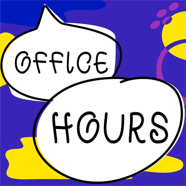 Inspiration Showing Sign Office Hours Business Concept Hours Which Business — Stock Photo, Image