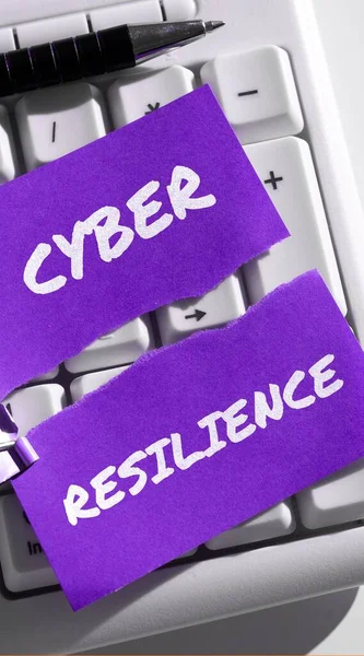 Letrero Escritura Mano Cyber Resilience Medida Concepto Negocio Bien Que —  Fotos de Stock