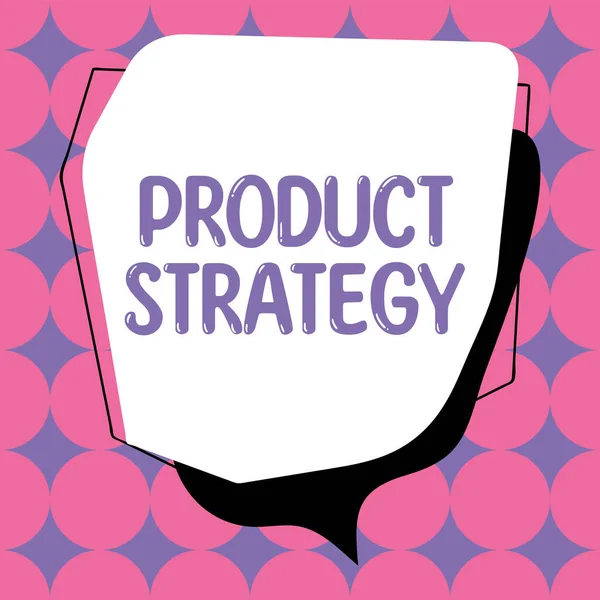 Ručně Psané Znamení Product Strategy Internet Koncepce Dlouhodobý Plán Vývoje — Stock fotografie