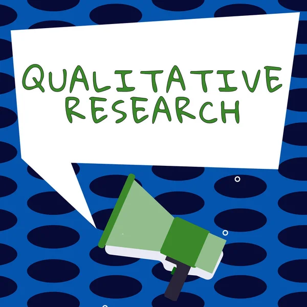 Zeichen Für Qualitative Forschung Unternehmensübersicht Zertifiziert Für Die Ausführung Einer — Stockfoto