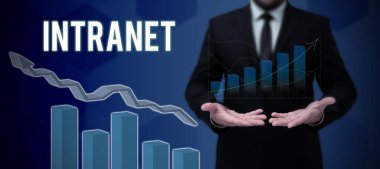 Metin işareti Intranet, Concept anlamı yerel ya da kısıtlı iletişim ağını özellikle özel olanı gösterir