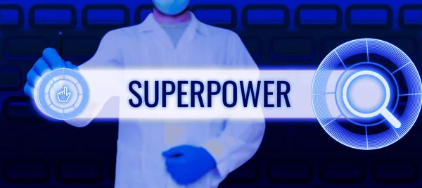 Escrevendo Exibindo Texto Superpower Internet Concept Poder Habilidade Tipo Habilita — Fotografia de Stock