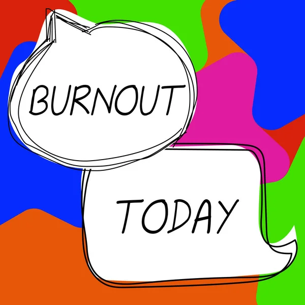 Handschrift Burnout Woord Voor Gevoel Van Fysieke Emotionele Uitputting Chronische — Stockfoto