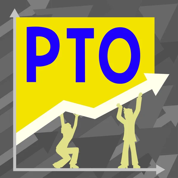 Bildunterschrift Geschäftsidee Pto Arbeitgeber Gewährt Entschädigung Für Privaturlaub — Stockfoto