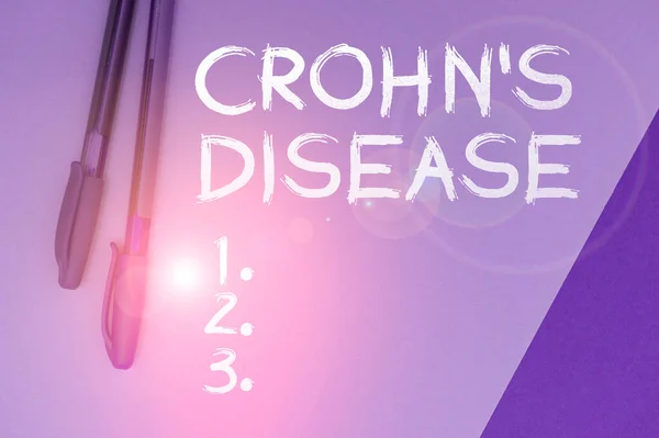 Escrita Exibindo Texto Doença Crohns Negócios Mostrar Doença Inflamatória Trato — Fotografia de Stock