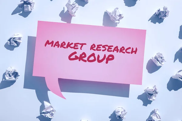 Käsiala Teksti Market Research Group Word Kerätä Tietoa Kohdemarkkinoista Tai — kuvapankkivalokuva
