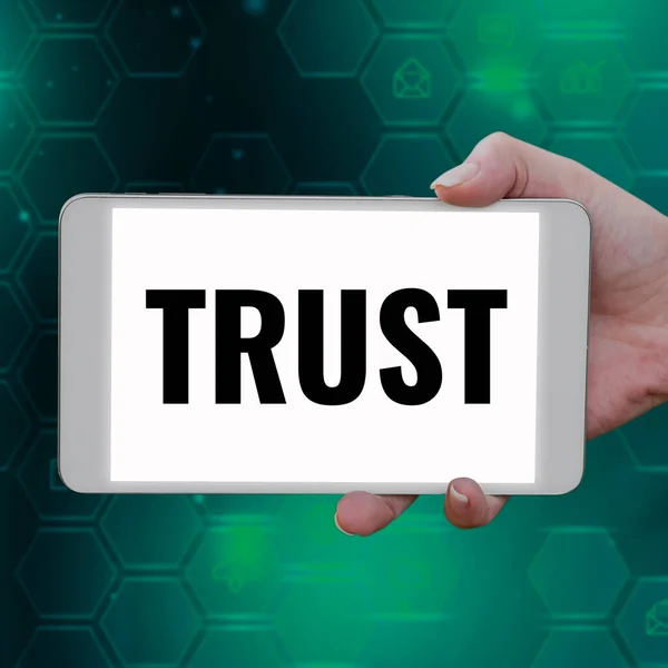 Exibição Conceitual Confiança Conceito Negócio Crença Firme Confiabilidade Verdade Habilidade — Fotografia de Stock
