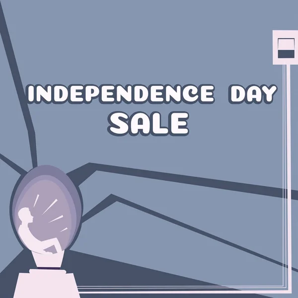 Escrevendo Exibindo Texto Independence Day Sale Palavra Para Promoções Descontos — Fotografia de Stock