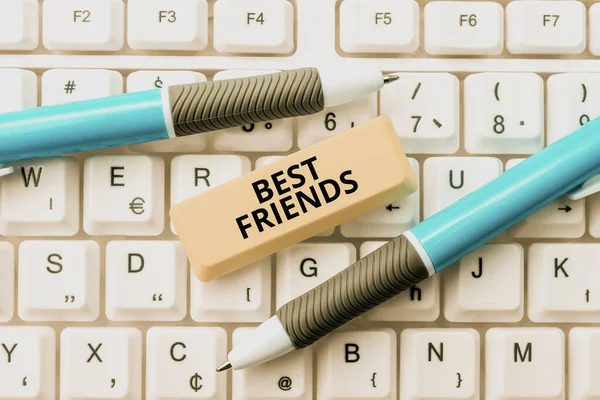 Sign Displaying Best Friends Word Person You Value Other Persons — Stock Photo, Image