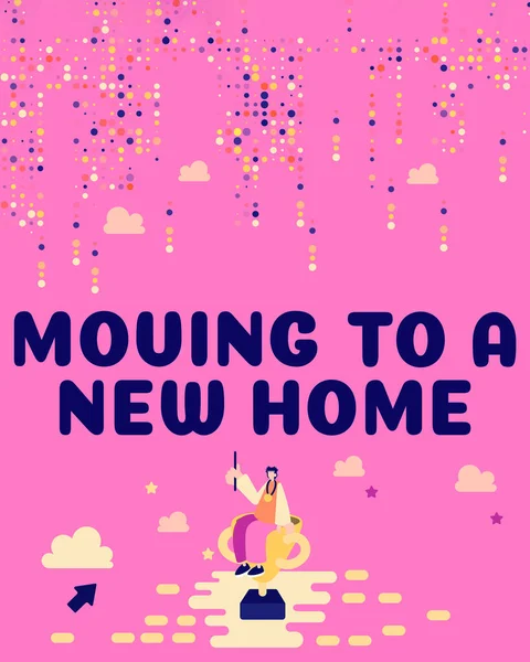 Λεζάντα Κειμένου Που Παρουσιάζει Μετακίνηση Ένα Νέο Σπίτι Word Γράφτηκε — Φωτογραφία Αρχείου