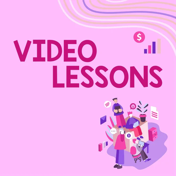 Visualización Conceptual Lecciones Vídeo Concepto Internet Material Educación Línea Para — Foto de Stock