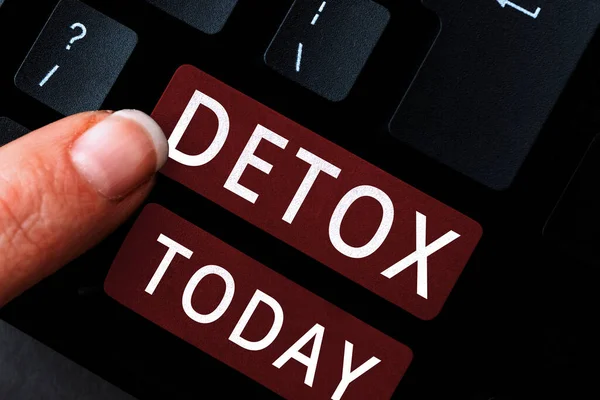 Ispirazione Mostrando Segno Detox Approccio Business Momento Dieta Nutrizione Salute — Foto Stock