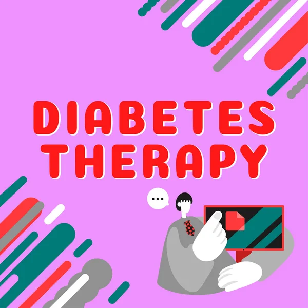 Texto Escritura Mano Terapia Diabetes Escaparate Negocios Tienen Como Objetivo — Foto de Stock
