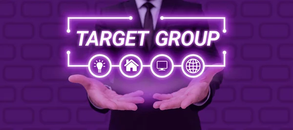Sinal Escrita Mão Target Group Ideia Negócio Particular Mostrando Que — Fotografia de Stock