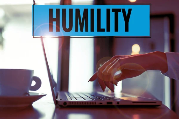 Manuscrito Texto Humildade Conceito Que Significa Ser Humilde Uma Virtude — Fotografia de Stock
