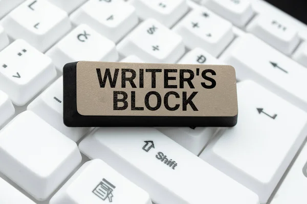 Text showing inspiration Writer S Block, Concept meaning Condition of being unable to think of what to write