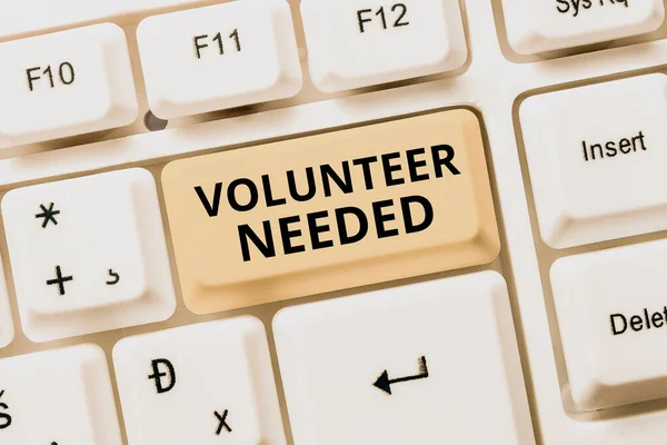 Pisanie Wyświetlania Tekstu Wolontariat Potrzebny Podejście Biznesowe Szukasz Pomocnika Wykonania — Zdjęcie stockowe